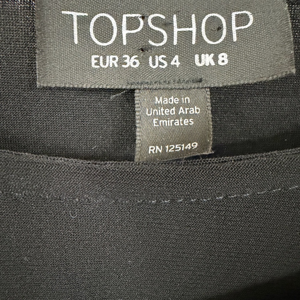 Topshop Black Long Sleeve Ruched Dress - Picture 4 of 7